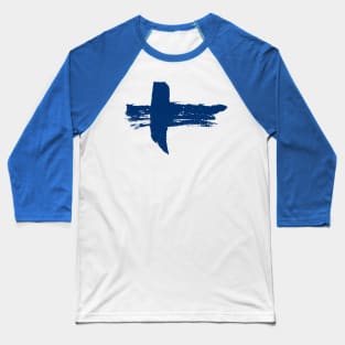 Finland Flag - Scandinavian Cross - Pencil Strokes Baseball T-Shirt